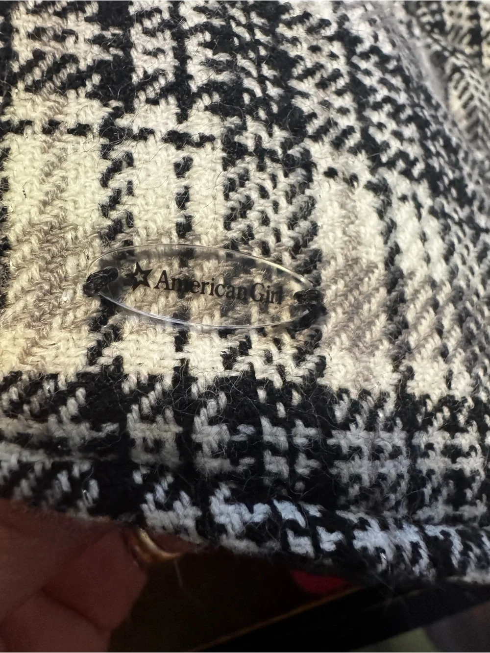 American Girl Fall/Winter vest, Black and White Plaid Puffer Vest